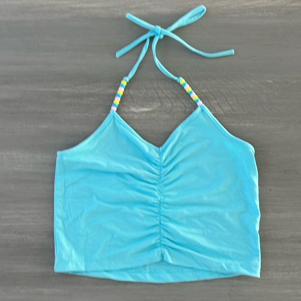 Global Love Cropped Halter Top with Beading
